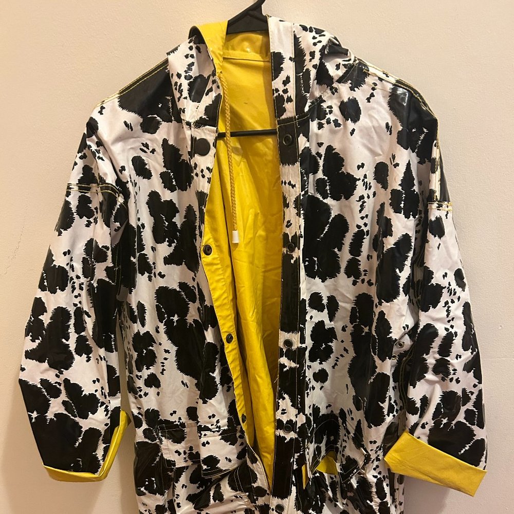 Vintage Cow Print Raincoat
